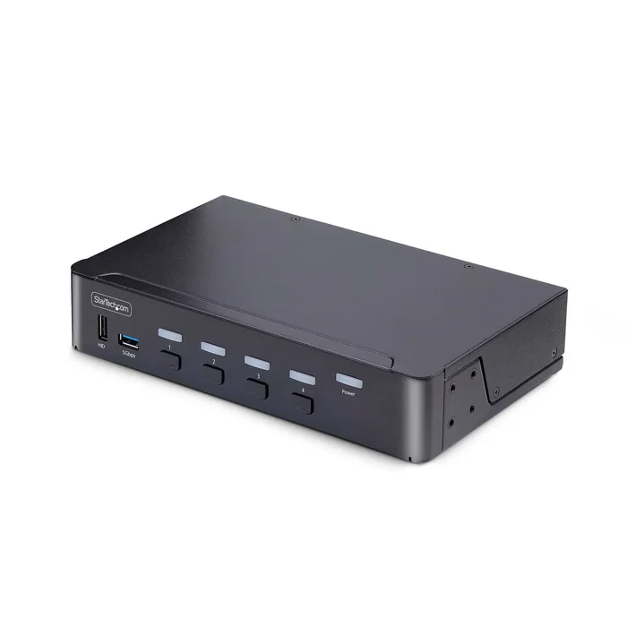 StarTech.com D86A2-4-PORT-8K-KVM - Switch KVM 4 Puertos DisplayPort 1.4 con Hub USB, 8K 60Hz, 4K 144Hz, HDR, Compatible con MST, para 4 PC - Negro