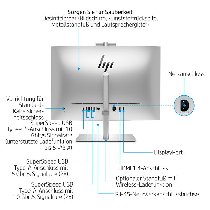 HP EliteOne 840 G9 All-in-One Ordenador 23.8" i7 14700 16GB RAM 512GB SSD Windows 11 Pro HP EliteOne 840 G9 All-in-One Ordenador 23.8" i7 14700 16GB RAM 512GB SSD Windows 11 Pro
