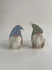 DKD Home Decor Figura de Papá Noel MDF y Poliéster Surtida 12x3x6,7 cm