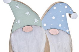 DKD Home Decor Figura Navidad Papa Noel Verde Azul 3 x 6.7 x 12 cm (12 Unidades)