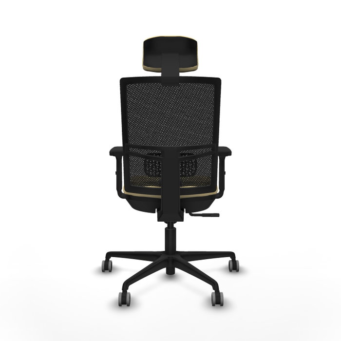 PIQUERAS Y CRESPO Silla de oficina Yunquera con mecanismo Sincro, Crema y Negro