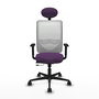 PIQUERAS Y CRESPO Silla de oficina Zulema con mecanismo Sincro/Traslack Morado y Blanco