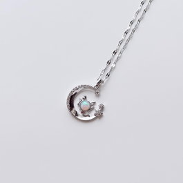 Heliophilia Silver Collar de Acero Inoxidable 316L Plateado 45 cm + 5 cm