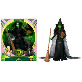 Mattel Muñeca Elphaba Colección Wicked JFM12 Universal Pictures con Vestido, Capa, Escoba, Sombrero y Grimorio, +6 años