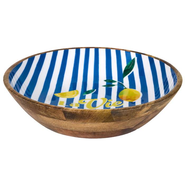 Home Deco Factory Ensaladera de Madera de Mango Azul Dolce Vita 33 cm Home Deco Factory Ensaladera de Madera de Mango Azul Dolce Vita 33 cm