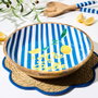 Home Deco Factory Ensaladera de Madera de Mango Azul Dolce Vita 33 cm