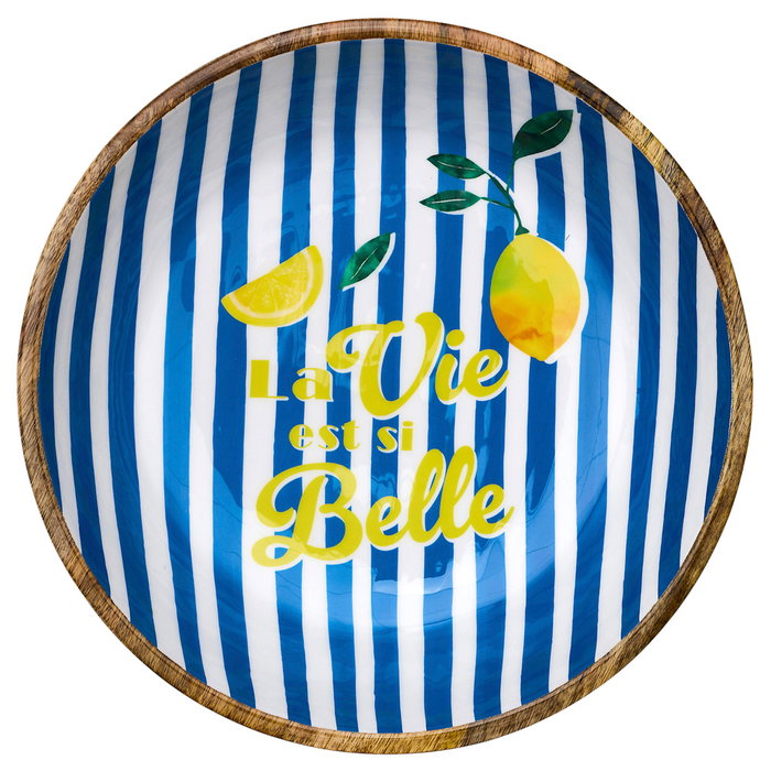 Home Deco Factory Ensaladera de Madera de Mango Azul Dolce Vita 33 cm Home Deco Factory Ensaladera de Madera de Mango Azul Dolce Vita 33 cm