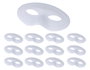 Innspiro Set de 12 antifaces de PVC flocado blanco 17x9,5cm