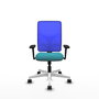 PIQUERAS Y CRESPO Silla de oficina Motilla con mecanismo Sincro, Turquesa y Azul
