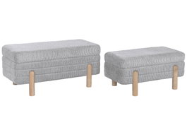 DKD Home Decor Set de 2 Piezas con Almacenaje Interior Gris Claro y Marrón
