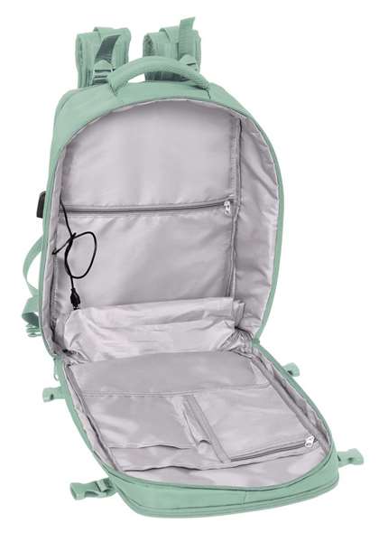 Safta Mochila Viaje Cabina Portátil 15,6'' Verde Pastel 29x44x19 Cm