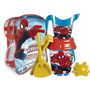 Unice Mochila Cubo Playa Spiderman con Cedazo, Pala, Rastrillo y Moldes, Multicolor, 18 cm