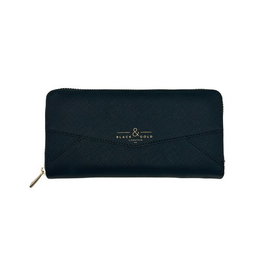 Dohe Cartera Black&Gold con cremallera y compartimentos para monedas Negro