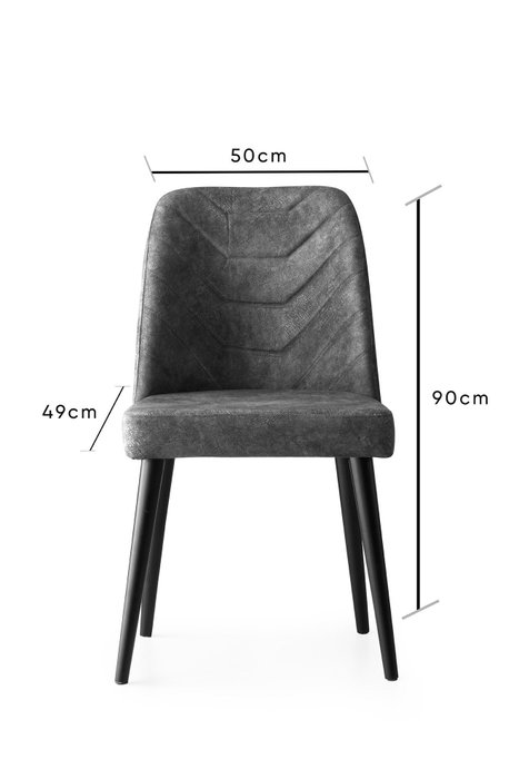 Hanah Home Juego de Sillas Dallas 527 V2 (2 Piezas) Terciopelo Antracita