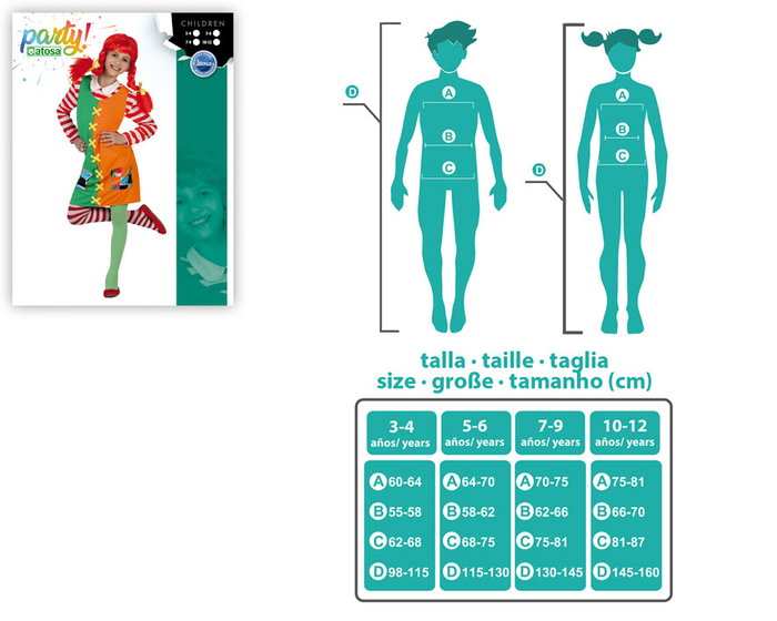 Maestro Titeres Disfraz de Niña Traviesa Infantil para Niños 5-6 Años - Vestido de Fantasía para Carnaval y Fiestas