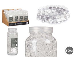 Giftdecor Bote de Gel Pequeño Transparente de 500g con Bolas de 2cm, Dimensiones 7 x 17.5 x 7 cm (Set de 24)