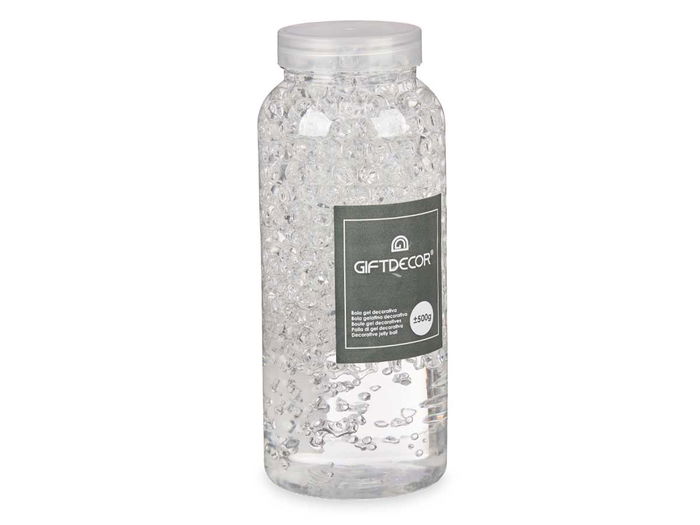 Giftdecor Bote de Gel Pequeño Transparente de 500g con Bolas de 2cm, Dimensiones 7 x 17.5 x 7 cm (Set de 24)