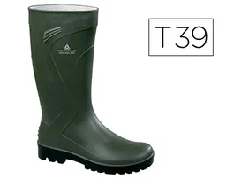 Deltaplus Bota de seguridad Jouca PVC verde con suela de tacos, talla 39