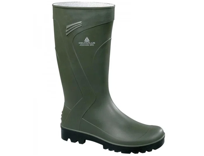 Deltaplus Bota de seguridad Jouca PVC verde con suela de tacos, talla 39