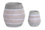 DKD Home Decor Set de 2 Maceteros de Cemento Gris y Crema 16x16x17 cm