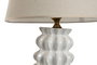 DKD Home Decor Lámpara de Sobremesa de Porcelana y Algodón Blanca