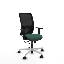 PIQUERAS Y CRESPO Silla de oficina Zulema con mecanismo Sincro/Traslack, Verde botella y Negro