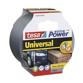 Tesa 56348-00000-06 Cinta Americana Extra Power Universal Plata 10 m x 50 mm Uso Interior/Exterior