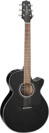 Takamine GF30 Folk Cutaway Electroacústica - Guitarra Acústica Eléctrica de Cuerpo Recortado, Color Negro