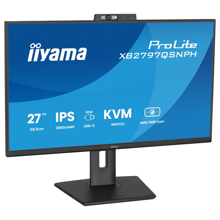 Iiyama ProLite XB2797QSNPH-B1 Monitor 27 pulg. Quad HD con Cámara y USB-C