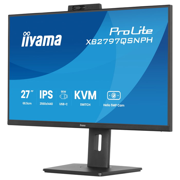 Iiyama ProLite XB2797QSNPH-B1 Monitor 27 pulg. Quad HD con Cámara y USB-C