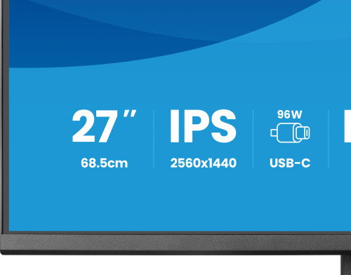 Iiyama ProLite XB2797QSNPH-B1 Monitor 27" QHD IPS Cámara 5MP Micrófono USB-C KVM Ajustable Altura 15cm Negro