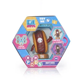 WOW! Pod Figura LED Fall Guys Hotdog con Iluminación UV y Pegatinas, Sensor IR, Figura Coleccionable