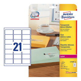 AVERY Zweckform Etiquetas de dirección de película 63,5 x 38,1 mm