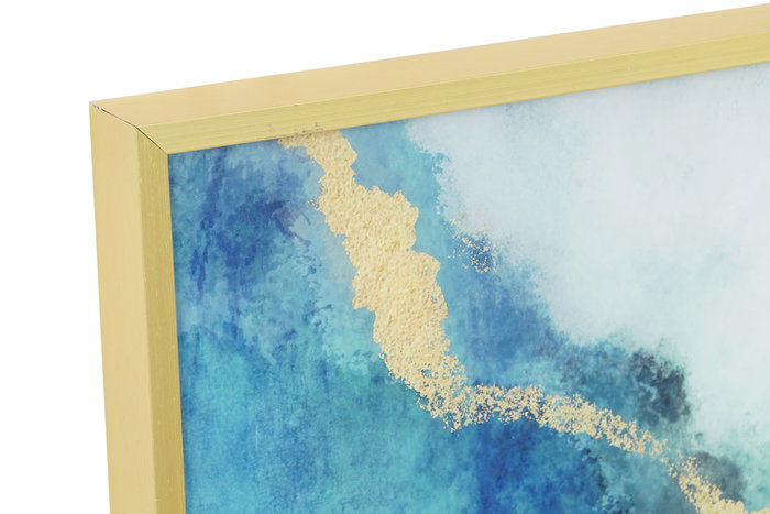 DKD Home Decor Cuadro Moderno Azul Dorado 2.5 x 120 x 80 cm Cristal y Aluminio (2 Unidades) DKD Home Decor Cuadro Moderno Azul Dorado 2.5 x 120 x 80 cm Cristal y Aluminio (2 Unidades)