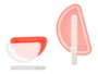 Leknes Molde para Helado de Sandia 100ML con Forma de Sandia, Plastico Rojo, Dimensiones 15x3.2x7.5cm (Set de 24)