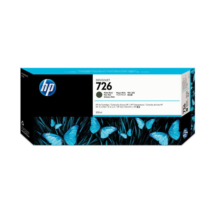 HP Cartucho de tinta 726 Negro mate 300 ml