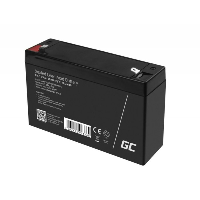 Green Cell AGM39 Batería recargable industrial 6V 7.2Ah Green Cell AGM39 Batería recargable industrial 6V 7.2Ah