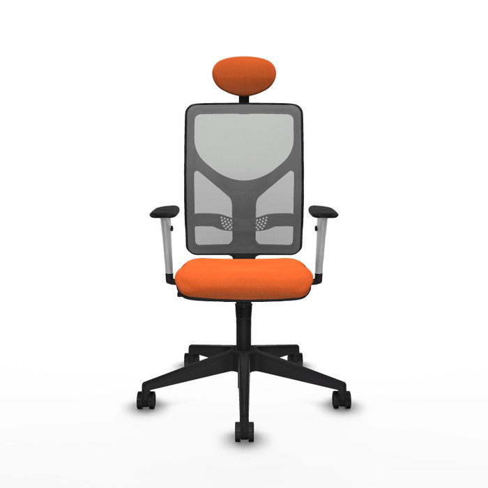 PIQUERAS Y CRESPO Silla de oficina Motilla con mecanismo Sincro, Naranja y Gris