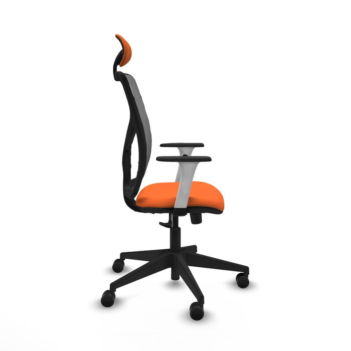 PIQUERAS Y CRESPO Silla de oficina Motilla con mecanismo Sincro, Naranja y Gris