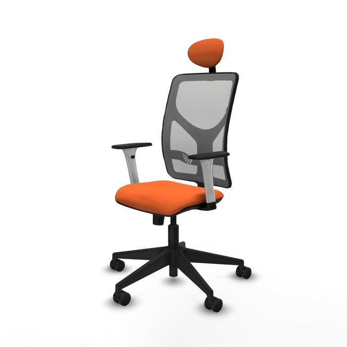 PIQUERAS Y CRESPO Silla de oficina Motilla con mecanismo Sincro, Naranja y Gris