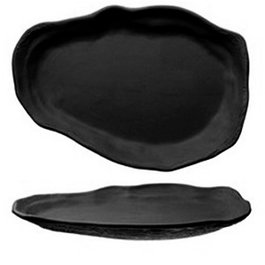 Summa Oyster Grafito Plato Llano Abstr 30x22cm (Set de 6)