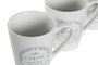 DKD Home Decor Set de 4 Tazas Blanco Gres y Metal 14 x 31 x 14 cm 300ml