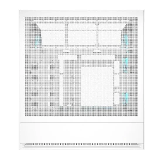 Cougar CGR-2WA3W-RGB Caja Omnyx Midi Tower Gaming para PC, Blanco, con Ventana Lateral RGB y 2 Ventiladores ARGB 160mm, Compatible con ATX, micro-ATX, Mini-ITX