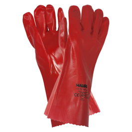 MAURER Guantes de PVC Rojos de 35 cm