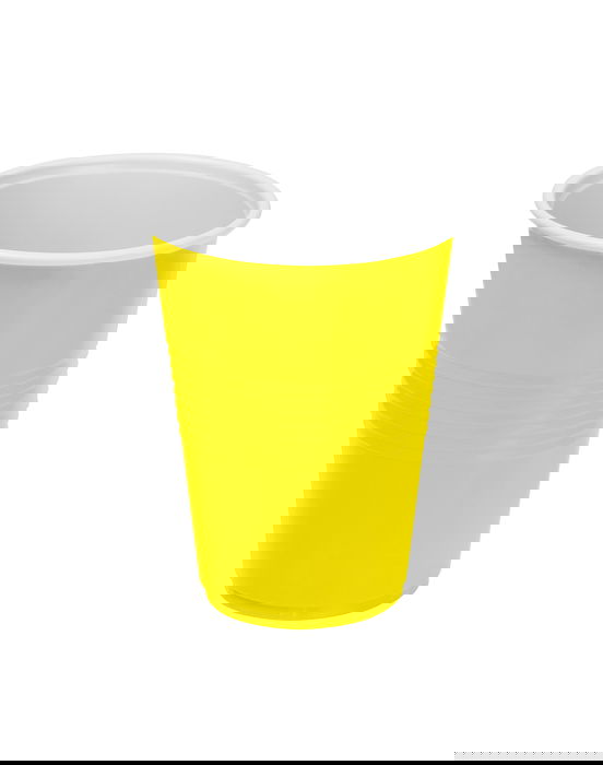 Algon Set 25 Vasos Bicolor Limón Blanco 250 ml (24 Unidades)