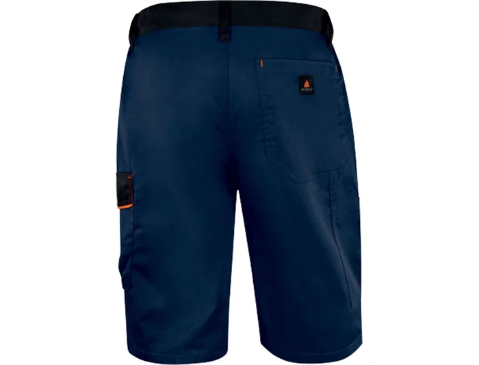 Deltaplus Bermuda de Trabajo Panostyle, Tejido 65% Poliéster/35% Algodón 235 g/m², Cintura Elástica, 5 Bolsillos, Azul Naranja, Talla 3XL