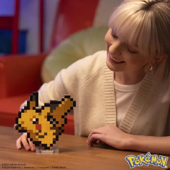 Mega Pokémon HTH74 Pikachu Set de Construcción Retro 400 Piezas