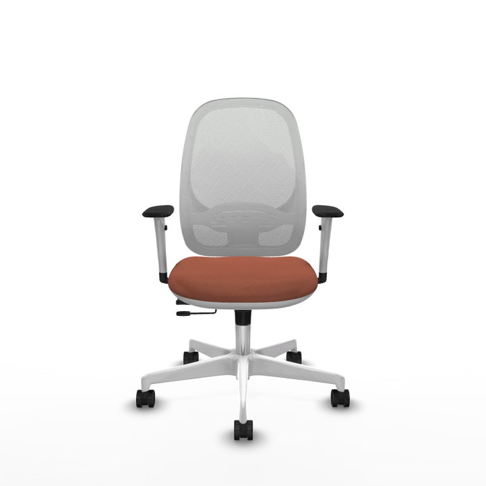PIQUERAS Y CRESPO Silla de oficina Cilanco con mecanismo Sincro/Traslack, Marrón y Blanco