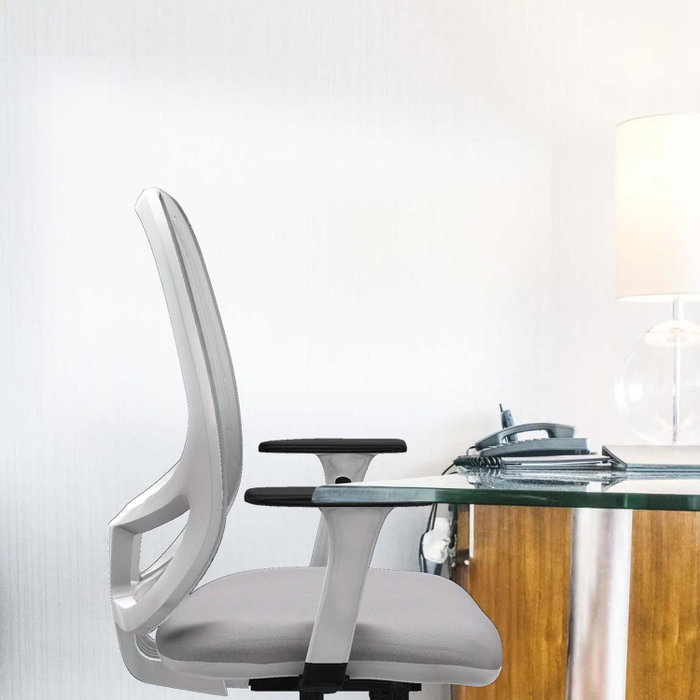 PIQUERAS Y CRESPO Silla de oficina Cilanco con mecanismo Sincro/Traslack, Marrón y Blanco