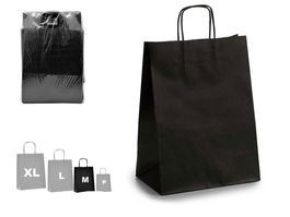 Pincello Bolsa Papel Negro Pequeña 24 x 40 cm (Set de 150)